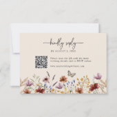 Boho Wildflower RSVP-kaart RSVP Kaartje (Voorkant)