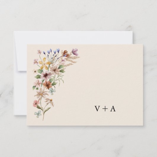 Boho Wildflower RSVP Kaartje (Achterkant)