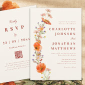 Boho Wildflower Rustic Fall Wedding Kaart