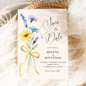 Boho Wildflower Rustic Garden Elegante bruiloft Save The Date