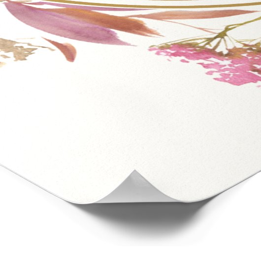 Boho Wildflower Rustic Wreath welkomstPoster Poster (Hoek)