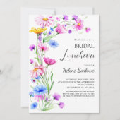 Boho Wildflower Rustiek Elegante Bruids Luncheon Kaart (Voorkant)