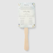 Boho Wildflower Rustiek Groen Huwelijksprogramma Handwaaier (Achterkant)