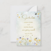 Boho Wildflower Rustiek Groen Save The Date Notitiekaartje (Voorkant)