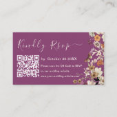 Boho Wildflower rustieke Berry Paarse bruiloft RSV Informatiekaartje (Voorkant)