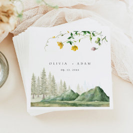 Boho Wildflower rustieke bos berg bruiloft Servet