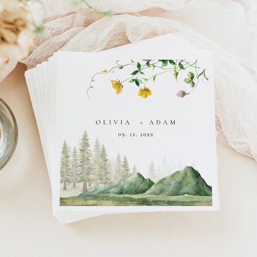 Boho Wildflower rustieke bos berg bruiloft Servet