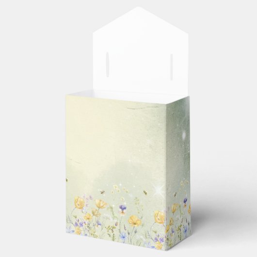 Boho Wildflower Rustieke Groene Bruiloft Bedankdoosjes (Geopend)