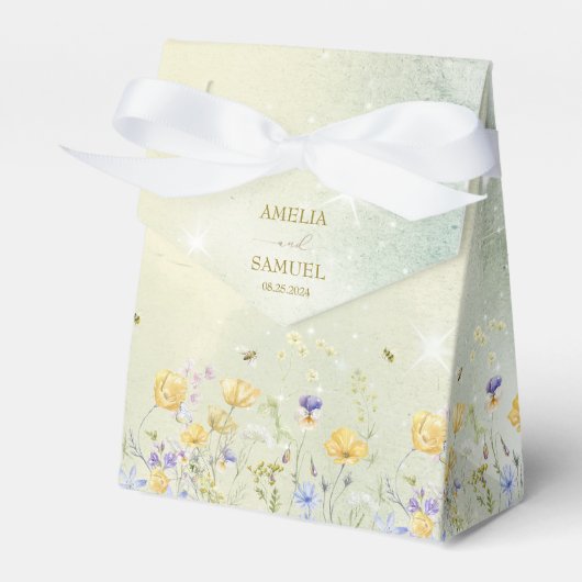 Boho Wildflower Rustieke Groene Bruiloft Bedankdoosjes (Voorkant Zijde)