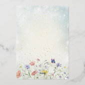 Boho Wildflower Rustieke Groene Bruiloft Folie Uitnodiging (Achterkant)