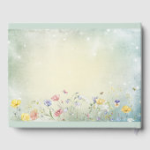 Boho Wildflower Rustieke Groene Bruiloft Gastenboek (Achterkant)