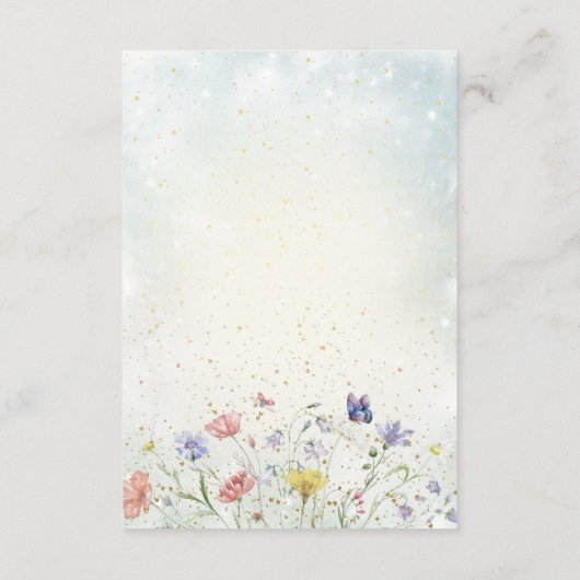 Boho Wildflower Rustieke Groene Bruiloft Informatiekaartje (Achterkant)