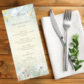 Boho Wildflower Rustieke Groene Bruiloft Menu