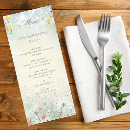 Boho Wildflower Rustieke Groene Bruiloft Menu
