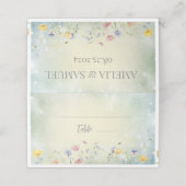 Boho Wildflower Rustieke Groene Bruiloft Plaatskaartje (Buitenkant ongevouwen)