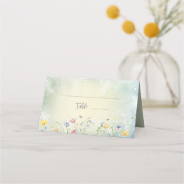 Boho Wildflower Rustieke Groene Bruiloft Plaatskaartje