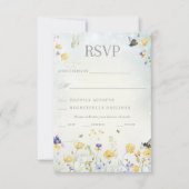 Boho Wildflower Rustieke Groene Bruiloft RSVP Kaar (Voorkant)