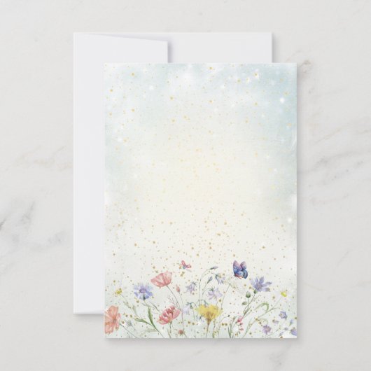 Boho Wildflower Rustieke Groene Bruiloft RSVP Kaar (Achterkant)