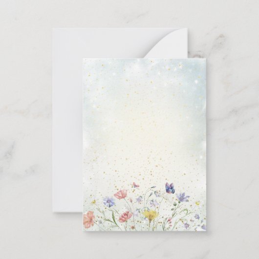 Boho Wildflower Rustieke Groene Bruiloft Save the  Notitiekaartje (Achterkant)