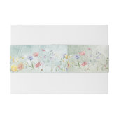 Boho Wildflower Rustieke Groene Bruiloft Uitnodigingen Wikkel (Achterkant Voorbeeld)