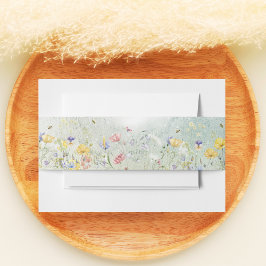 Boho Wildflower Rustieke Groene Bruiloft Uitnodigingen Wikkel