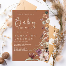 Boho Wildflower rustieke terracotta Baby shower
