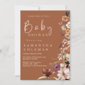 Boho Wildflower rustieke terracotta Baby shower Kaart (Voorkant)