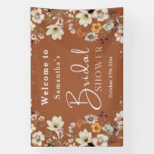 Boho Wildflower rustieke terracotta Vrijgezellenfe Spandoek (Verticaal)