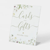 Boho Wildflower rustieke trouwkaarten en geschenke Reclamebord Met Voetstuk (Voorkant)