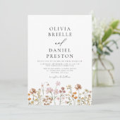 Boho Wildflower rustieke tuin bruiloft Kaart (Staand voorkant)