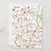 Boho Wildflower rustieke tuin bruiloft Kaart (Achterkant)