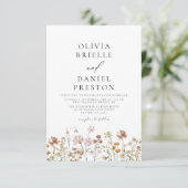 Boho Wildflower rustieke tuin bruiloft Kaart (Staand voorkant)