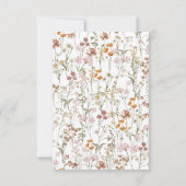 Boho Wildflower rustieke tuin bruiloft Kaart (Achterkant)