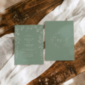 Boho Wildflower Sage Green Baby's Breath Wedding Kaart