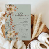 Boho Wildflower Sage Green Floral Baby shower Kaart