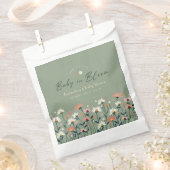 Boho Wildflower Sage Groene Baby in Bloemdouche Bedankzakje (Geknipt)