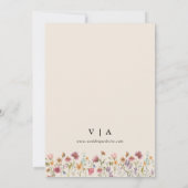 Boho Wildflower Save The Date met Foto Platte Kaar (Achterkant)