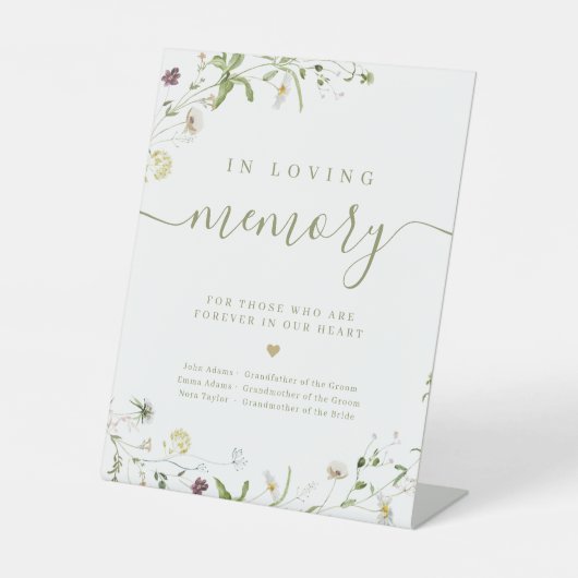 Boho Wildflower script rustiek in liefdevolle heri Reclamebord Met Voetstuk (Voorkant)