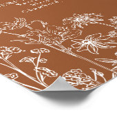 Boho Wildflower Signature Cocktail Menu Sign Poster (Hoek)