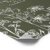 Boho Wildflower Signature Cocktail Menu Sign Poster (Hoek)