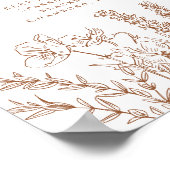 Boho Wildflower Signature Cocktail Menu Sign Poster (Hoek)