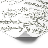 Boho Wildflower Signature Cocktail Menu Sign Poster (Hoek)