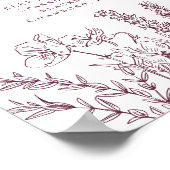 Boho Wildflower Signature Cocktail Menu Sign Poster (Hoek)