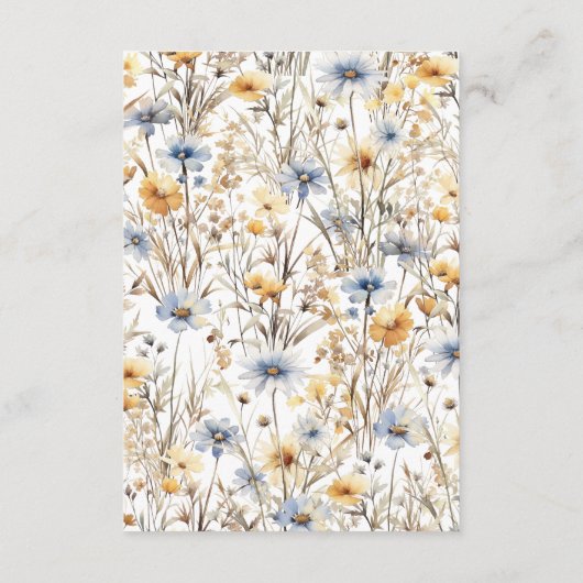 Boho Wildflower Spring BRUILOFT DETAILS QR CODE Informatiekaartje (Achterkant)