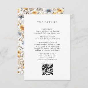Boho Wildflower Spring BRUILOFT DETAILS QR CODE Informatiekaartje