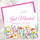 Boho Wildflower Spring Floral net getrouwd bruilof Aankondigingskaart