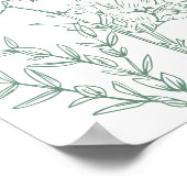 Boho Wildflower Spring Green Wedding Welkomstbord Poster (Hoek)