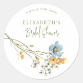 Boho wildflower spring vrijgezellenfeest gepersona ronde sticker (Voorkant)