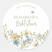 Boho wildflower spring vrijgezellenfeest gepersona ronde sticker (Voorkant)