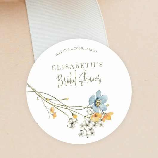 Boho wildflower spring vrijgezellenfeest gepersona ronde sticker